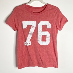 Grayson Threads Juniors T-Shirt Sz M Heather Pink "76" Football Style Graphic